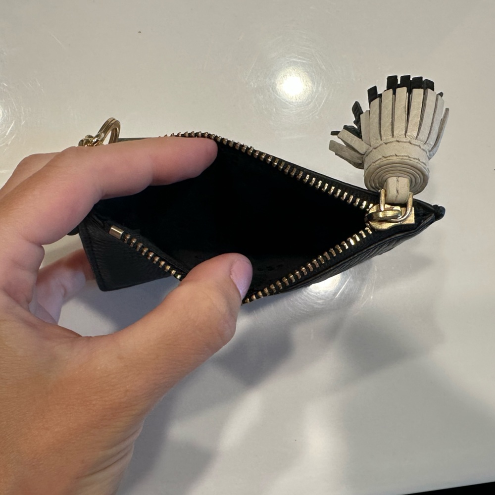 Tory Burch Black and White Key & Card Holder - Picture 3 of 4